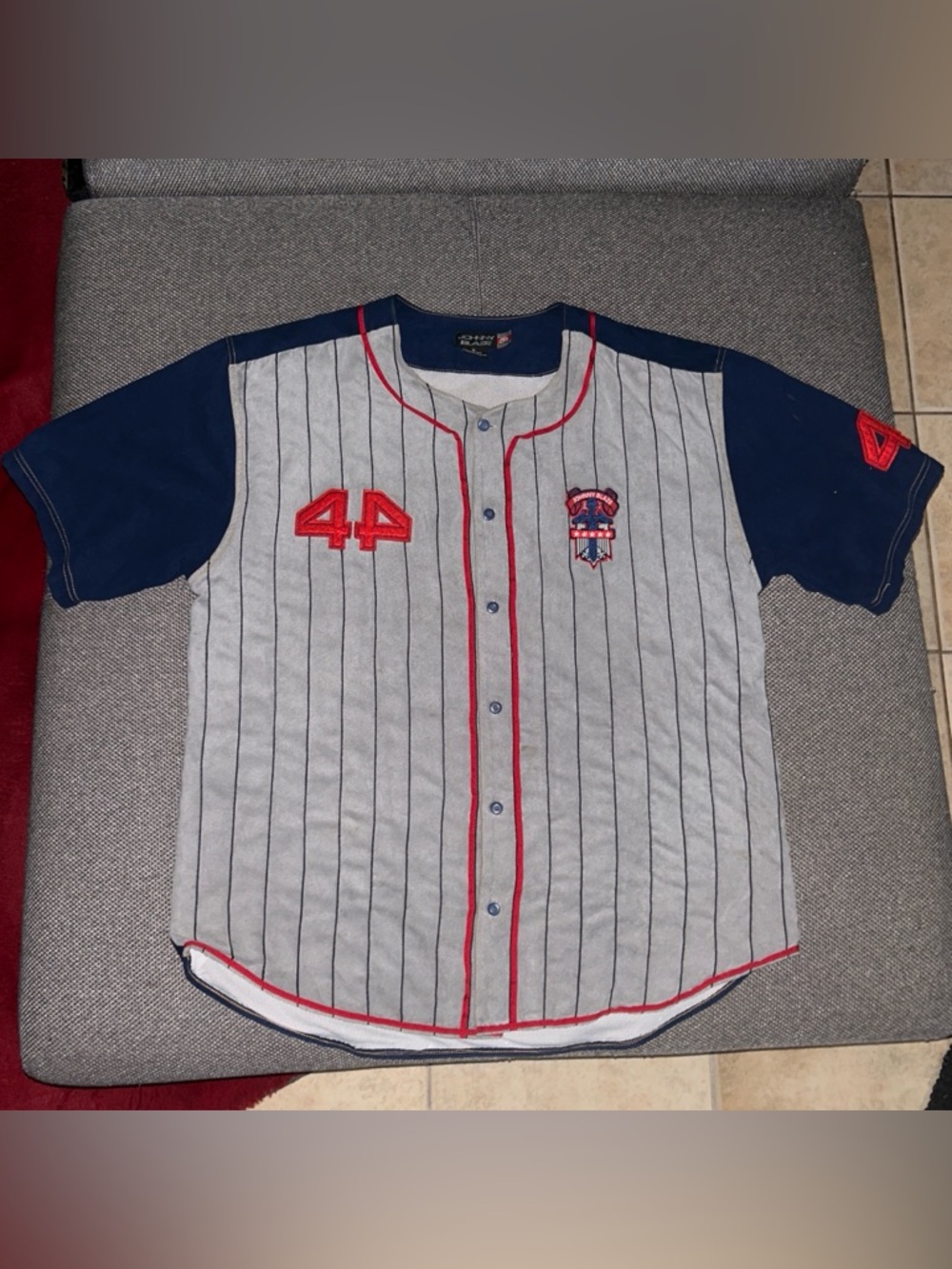 Rare Vintage Johnny Blaze Skate Pinstripe Baseball Jersey Streetwear